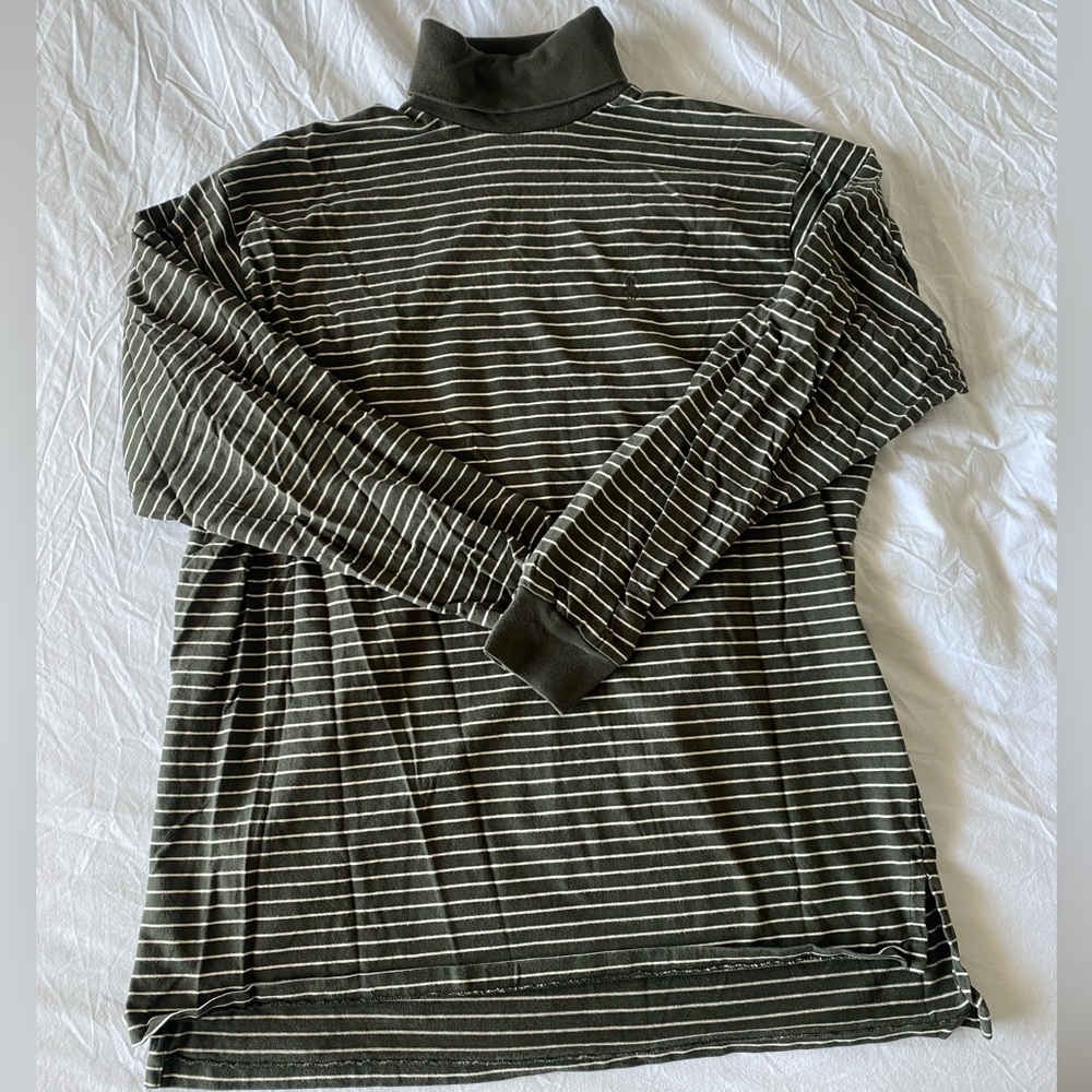 Polo by Ralph Lauren olive/white striped turtle neck VTG